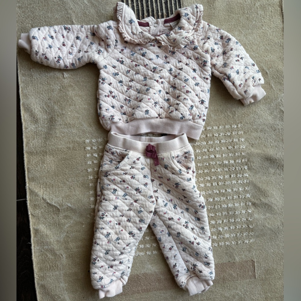 Catherine Malandrino Pink Quilted Baby Set- 12 Months